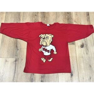 Vintage Mississippi State Bulldogs MSU 3/4 Sleeve Shirt Single Stitch Bully NCAA